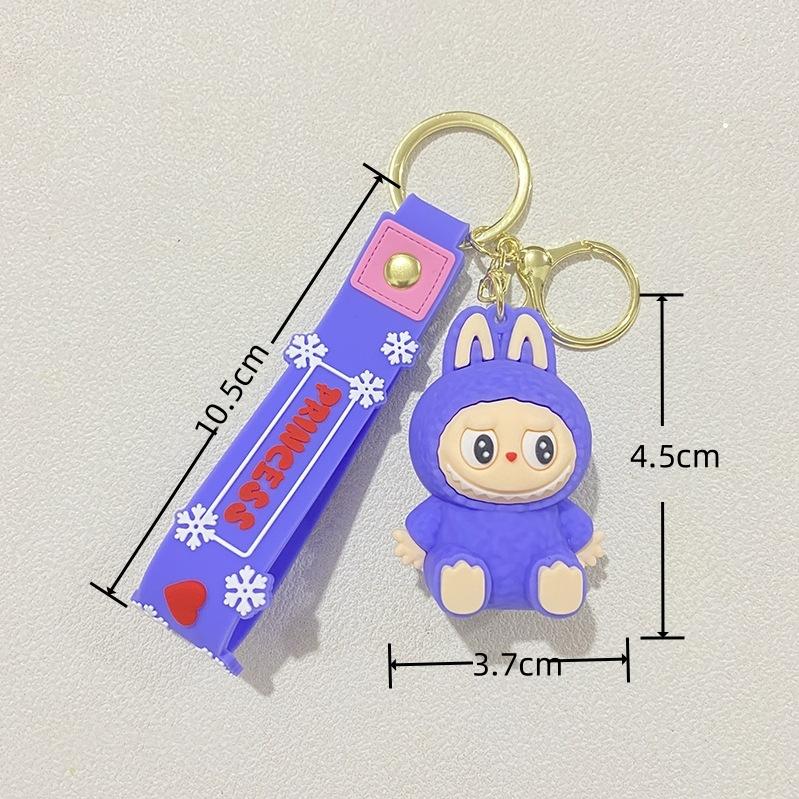 Anime Labubu Keychain Cute PVC Keyrings for Bags Pendant Gifts