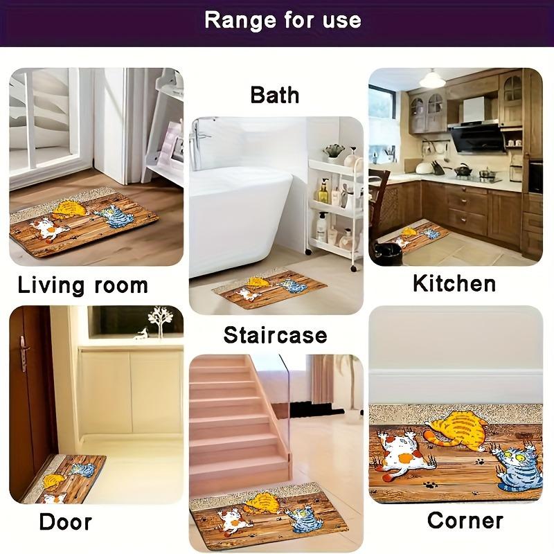 Cute cartoon cat welcome doormat. Non-slip, water-absorbing, strong and durable
