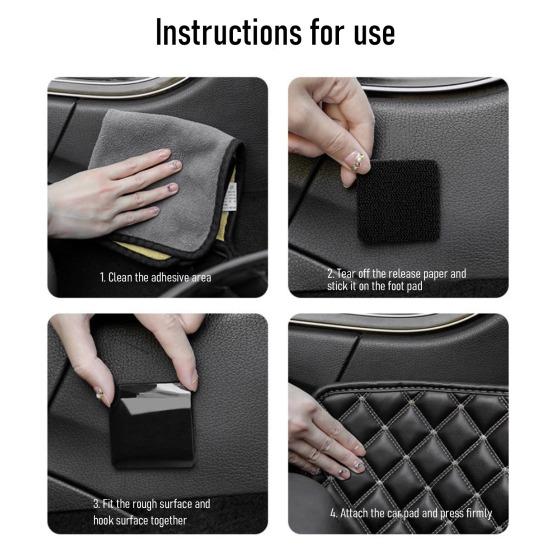 10/15/20/30/40/50Pcs Heavy Duty Fastener Tape Self Adhesive Interlocking Strip Damage-Free Multifunction Car Foot Mat Carpet Fixing Sticker