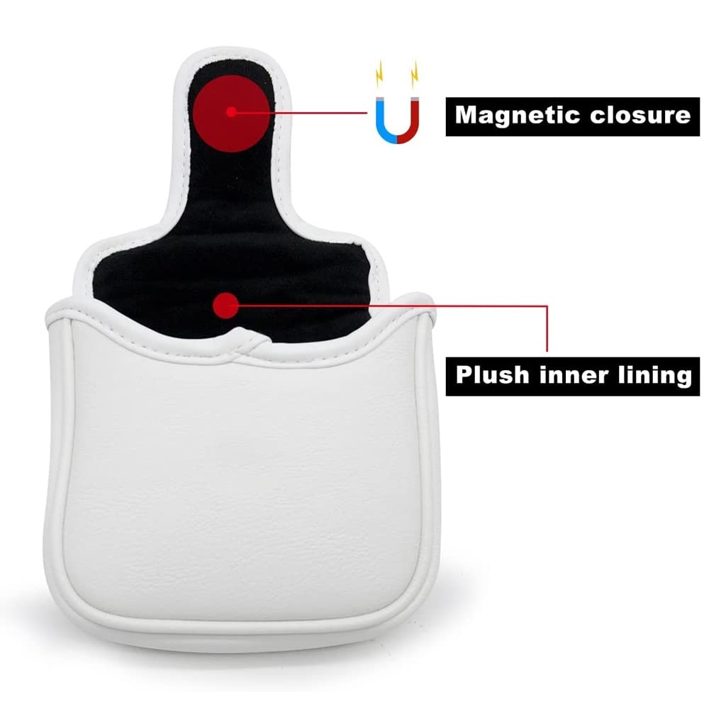 Putter Cover Iron Cover Putter Case Head Cover Mallet Type Pin Type PU Leather Stylish Simple Design (neo Mallet Type)