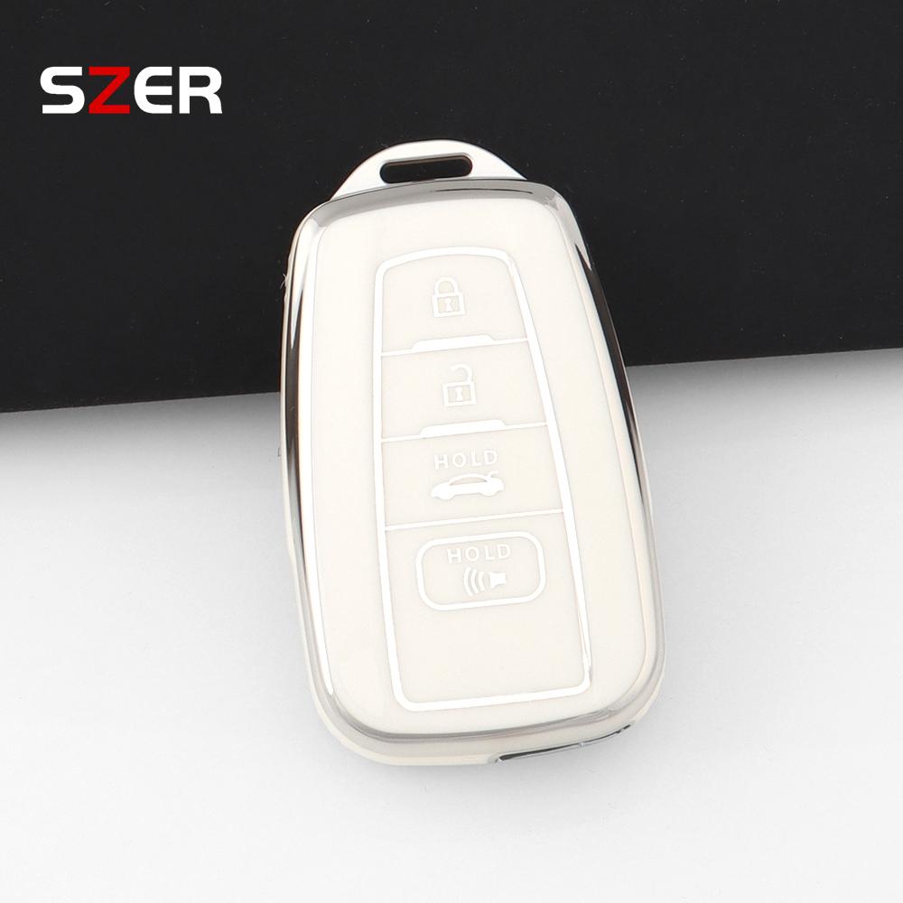 4 Button Tpu Car Key Case Cover For Toyota Prius Camry Corolla Chr C-Hr Rav4 Land Cruiser Prado Protected Keychain Accessories