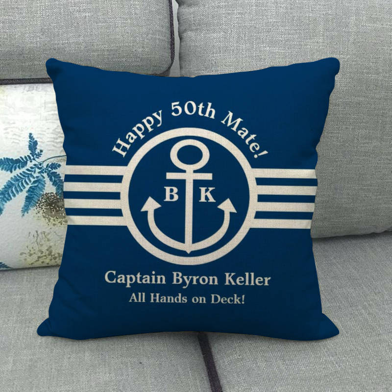 Minimalist Style Anchor For Boats Digital Printing Short Plush Pillow Covers For Car Sofa Office Cushion Cover Home Goods