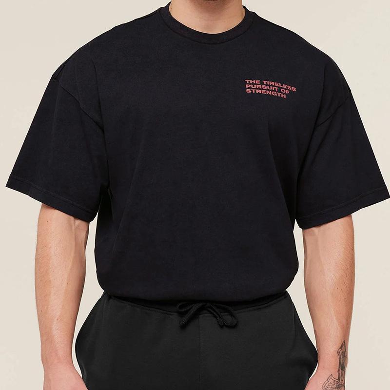 Amerikanisches Haifischmuster Herren Übergröße Kurzarm Locker sitzendes T-Shirt