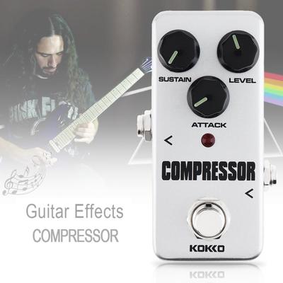 Mini-E-Gitarren-Bass-Effektpedal KOMPRESSOR Vollständig analoger Schaltkreis True Bypass Vollmetallgehäuse
