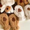 Lovely Plush Capybara Cartoon Scarf and Glove Set for Warmth Stylish Winter Wear Handwear and Neck Gaiter for Women Kids