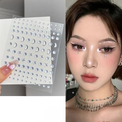 Malnia Home - Star Moon Rhinestone Face Makeup Jewels Sticker