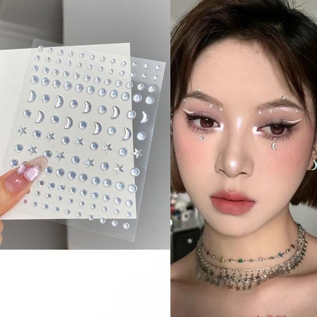 Malnia Home - Star Moon Rhinestone Face Makeup Jewels Sticker