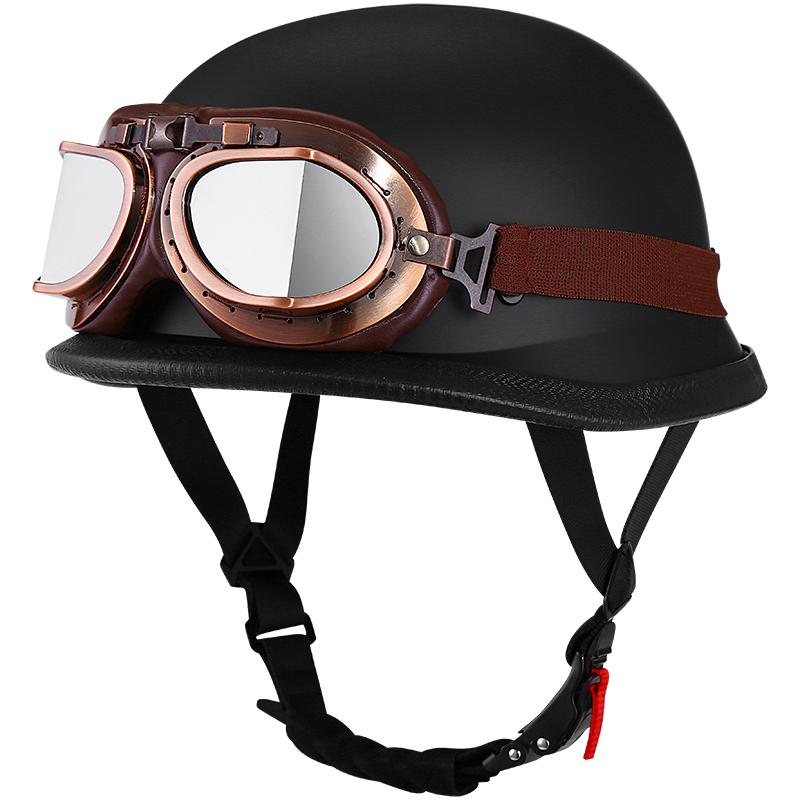 Vintage Motorcycle Cruiser Helmet Open Face Helmet Half Helmet Motorcycle Germany Face Safety Helmet Retro Scooter