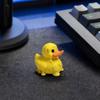 3D Printed Melting Yellow Duck Figurine Cute Funny Desktop Decor Bright Yellow Mini