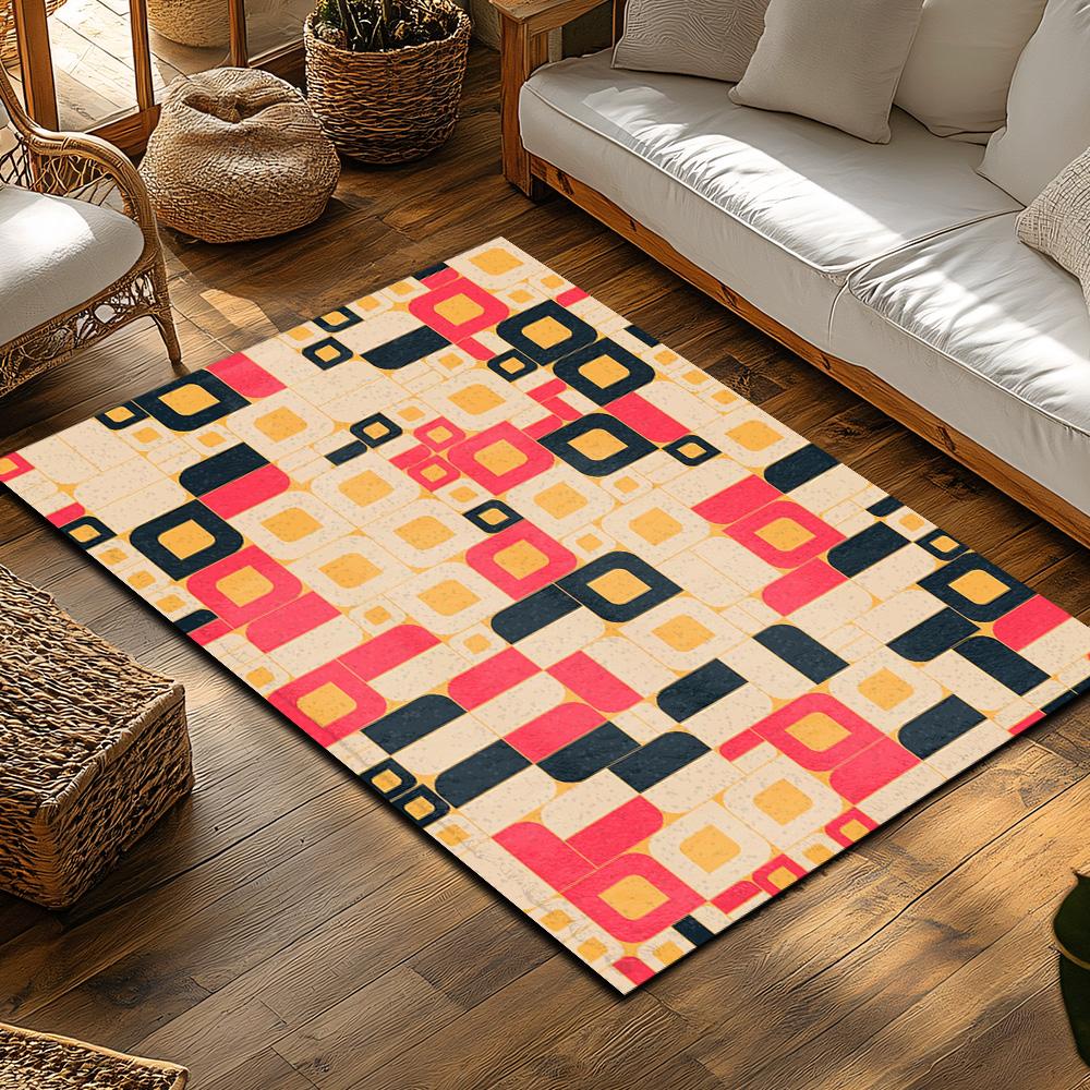 Stylish Modern Area Rugs Washable Non Slip Floor Mats Entryway Doormats Living Room Decor Home Accent Geometric Pattern Durable