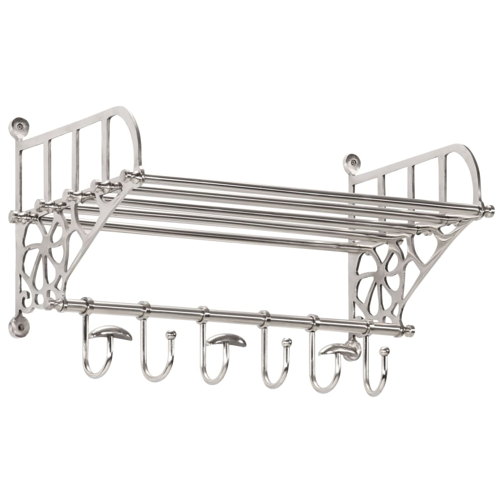 Wandmontierte Garderobe mit Kleiderhaken Aluminium