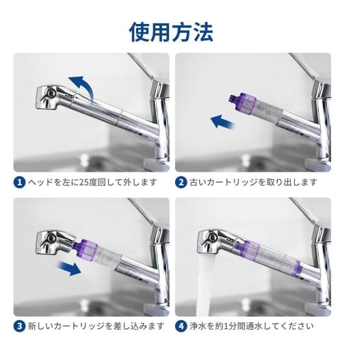 JF-22 Replacement Water Purification Cartridges, Set of 3, Compatible with JF-20 and JF-21 All-in-One Faucets, Antibacterial, High Chlorine Removal, W