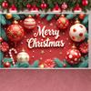 Christmas Decor Banner Christmas Ornaments Festive Backdrop Xmas Event Backdrop Red Background Festive Occasion Display For Home