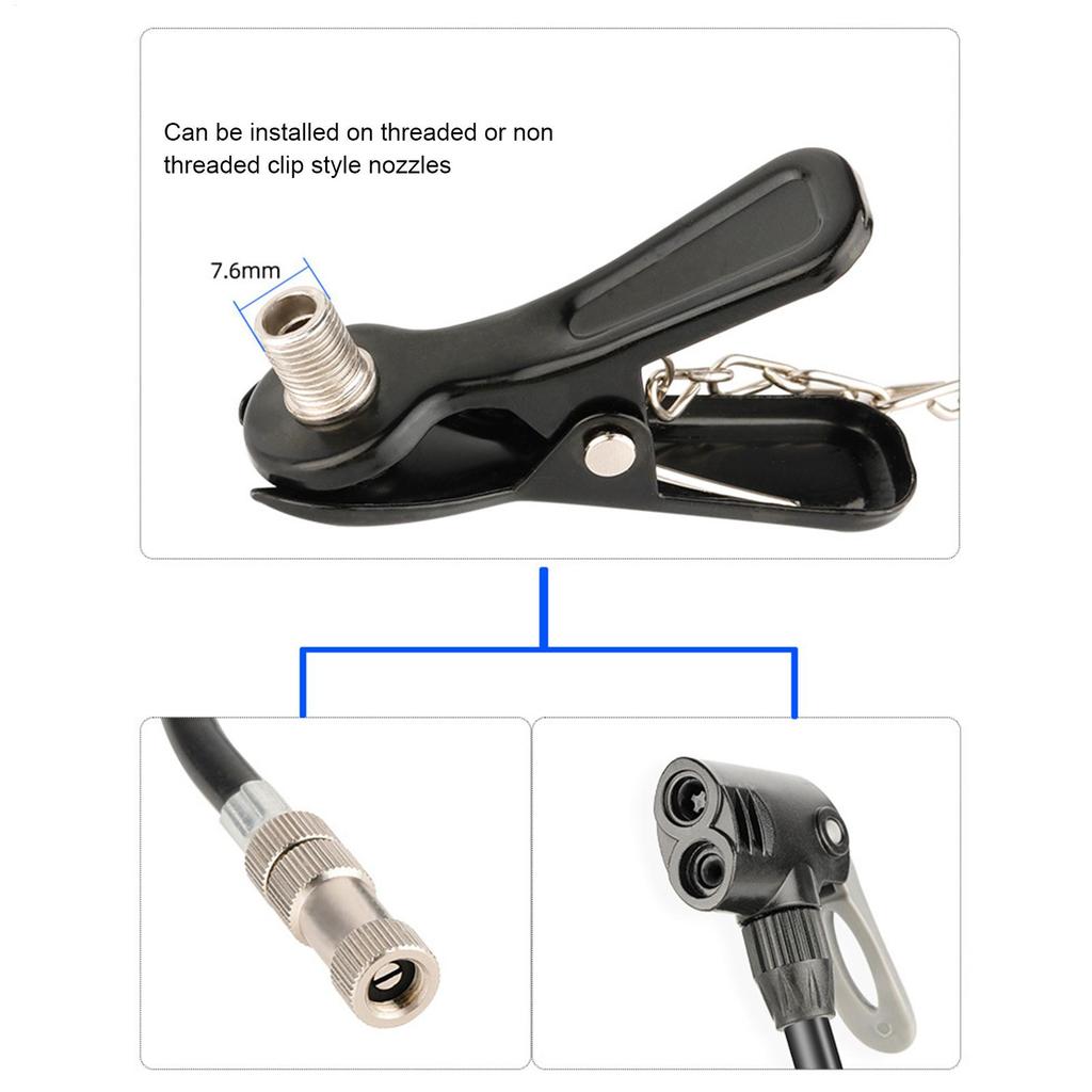 Tire Inflator Chuck Clip On Air Chuck Bicycle Pump Clip Air Compressor Nozzle Inflatable Tires Air Fittings Pump Accessories