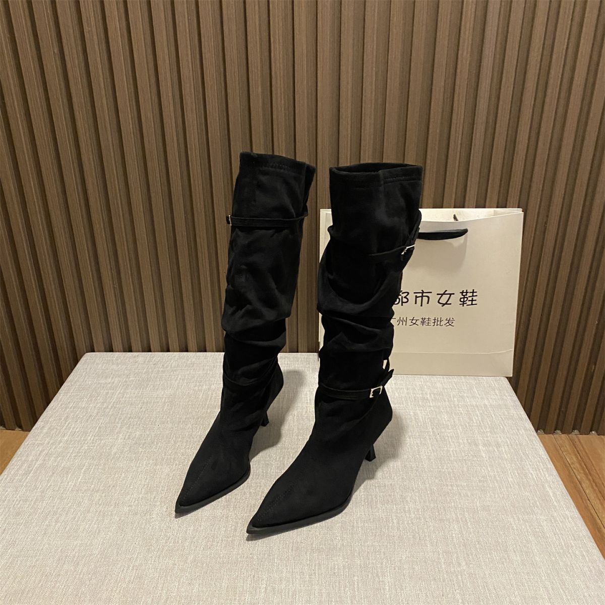 

French boots women s thin high-heeled wide boots with coat high boots 2025 new Maillard boots knight boots 40