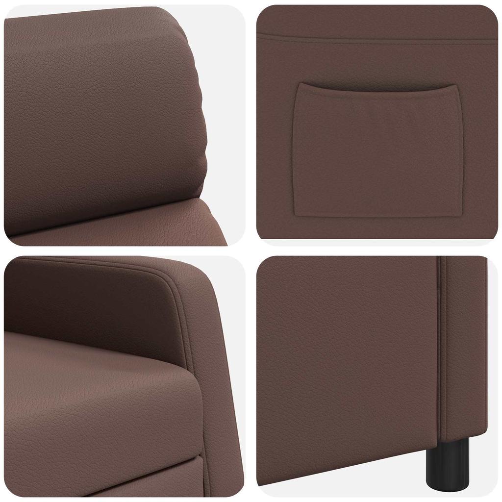 Recliner Chair Brown Faux Leather