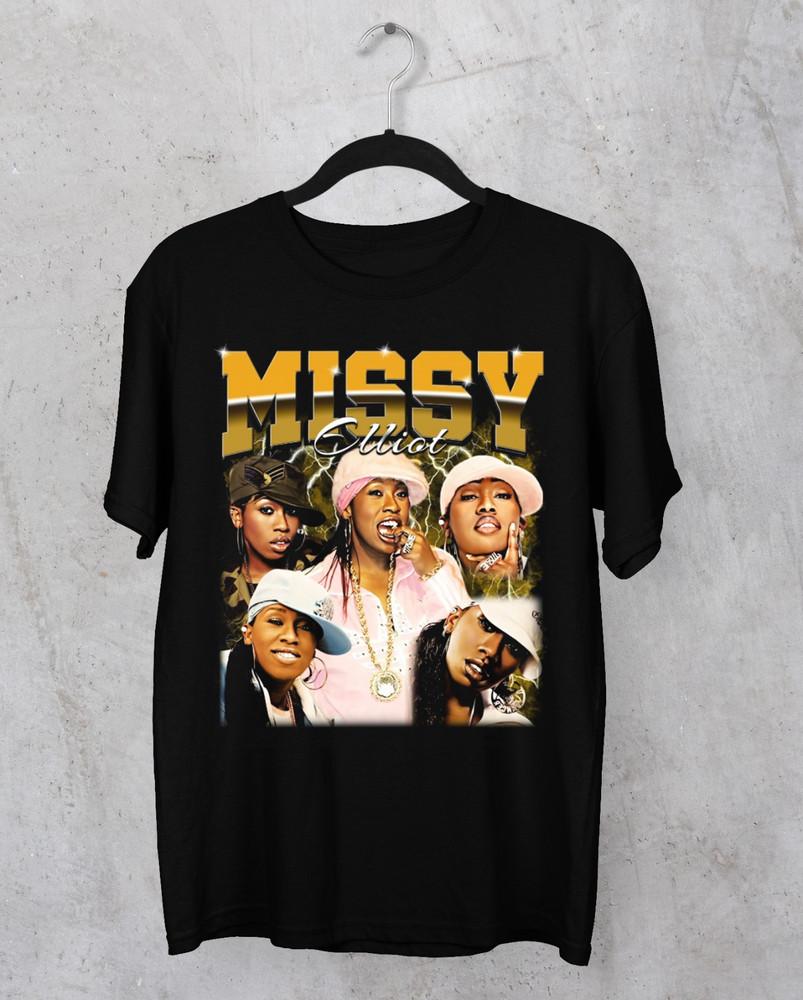 

collage shirt Missy Elliott T-shirt short sleeve All sizes black Unisex T-Shirt XL