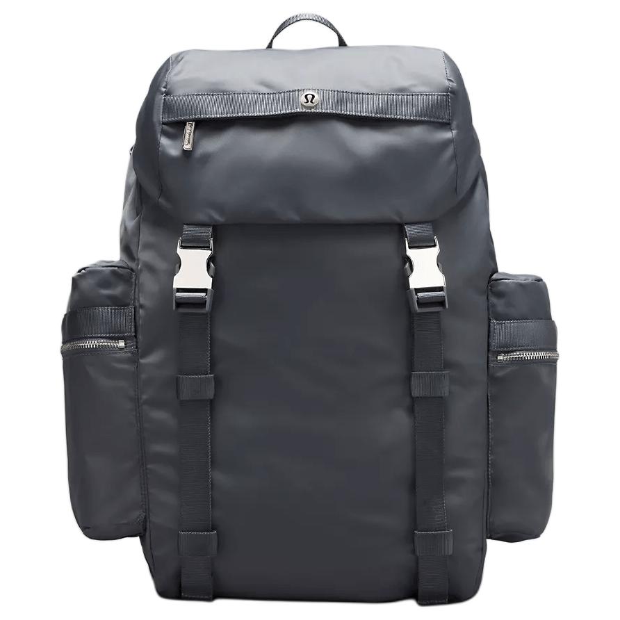 

Lululemon Wunderlust 25L Multi-Functional Pocket Opening Nylon Backpack Men Backpack Gray Silver LU9AS8S-067339 Oil Gray & Silver