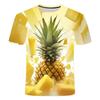 Summer New 3D Printed Fruit Pineapple Pattern Top Creative, Quirky, Comfortable, and Fashionable Crewneck T-shirt
