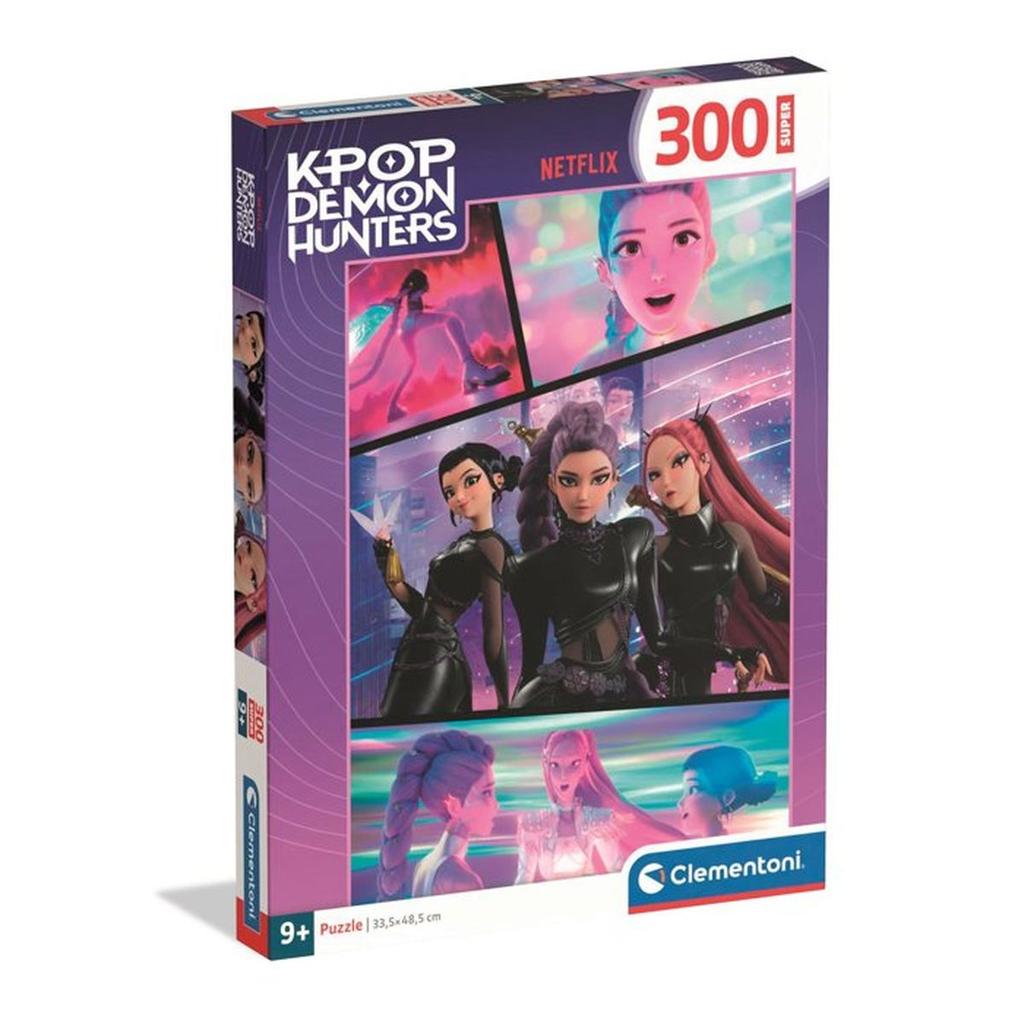 Clementoni - K-Pop Demon Hunters - Puzzle 300 Pieces - Puzzle enfant - Des 7 ans - Rumi, Mira et Zoey - Netflix