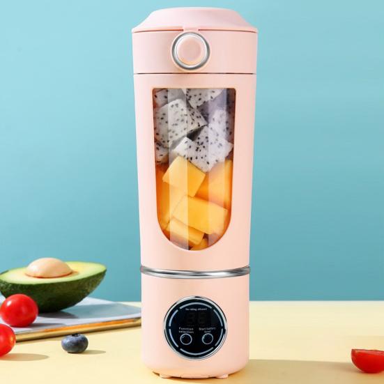 Portable Juicer Cup USB Rechargeable Blender with 12-Blade Mini Smoothie Maker On-the-go Juice Maker for Travel