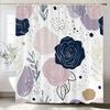 Watercolor Leaf Shower Curtain For Bathroom Vines Plant Flower Nordic Minimalist Polyester Curtain For Home Decorative Curtain