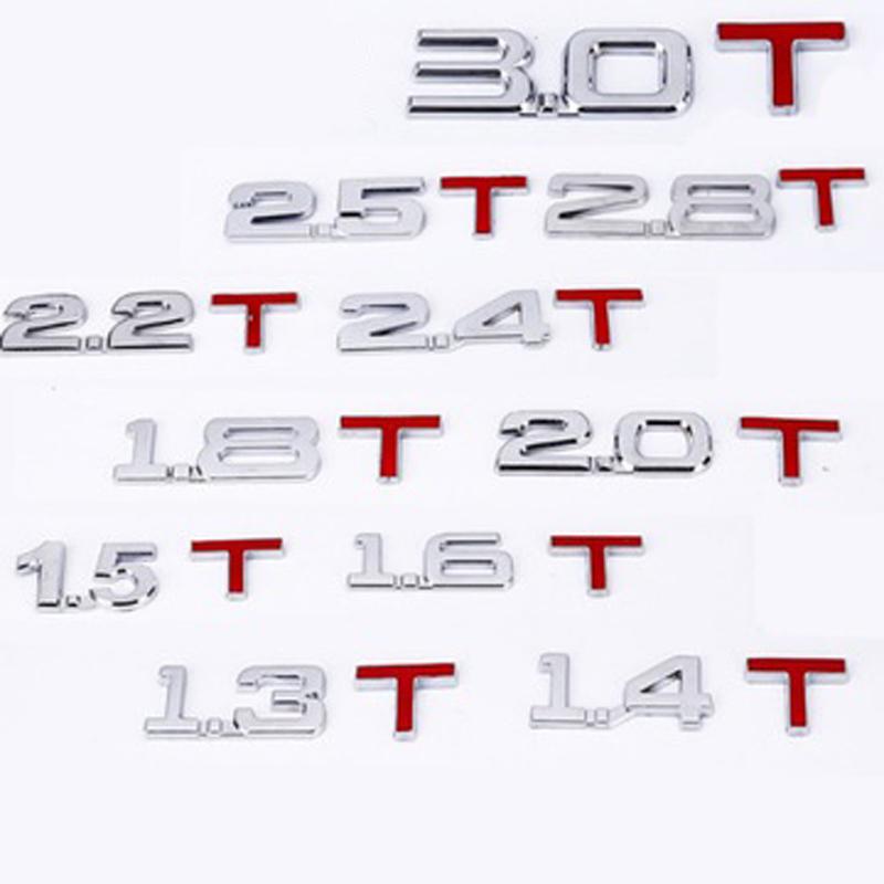 3D metal 3D 1.4 1.5 1.6 1.8 2.0 2.2 2.4 2.5 2.8 3.0 T car trunk tail decoration car displacement metal labeling