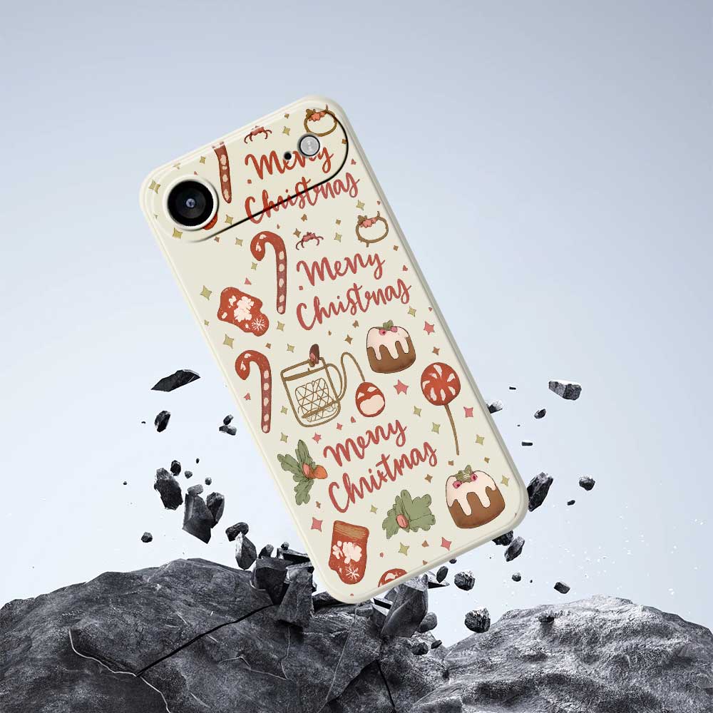 For iPhone 17 Air Case Merry Christmas Pattern Printing Straight Edge TPU Phone Back Cover