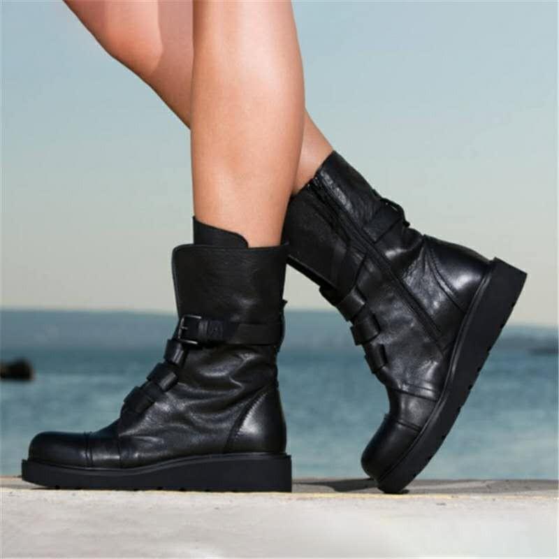 38-43 Damen PU Ankle Boots Schuhe Booties Stiefel Stiefeletten Flache Schuhe GR 38-43 Damen PU Ankle Boots Schuhe Booties Stiefel Stiefeletten Flache Schuhe GR