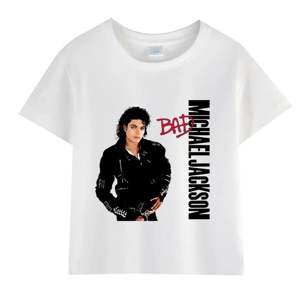 Kinder Michael Jackson Rock N Roll T-Shirt Kinder Mode Rundhals Oberteil Sommer Freizeitkleidung für Jungen und Mädchen