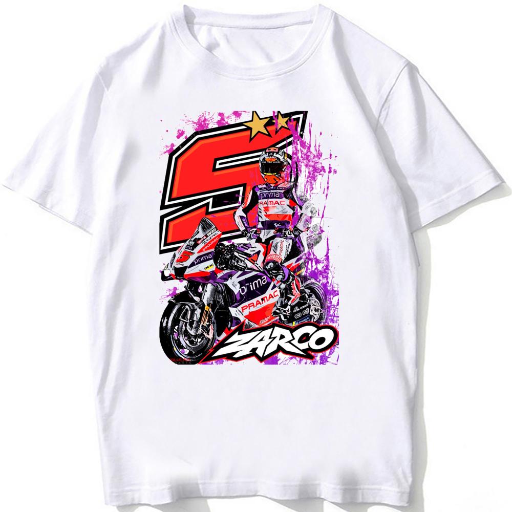 

Johann Zarco 5 France GP Race Legend T-Shirt New Summer Men Short Sleeve Hip Hop Sport Boy Casual Tees Man Motorcycle White Tops S