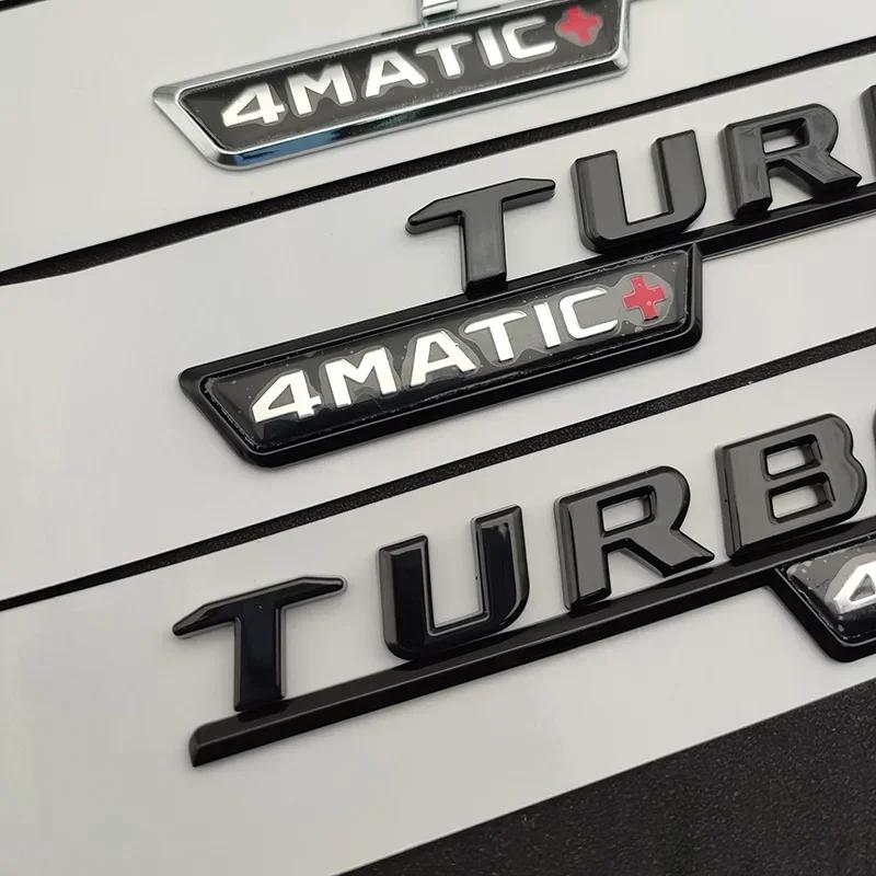 2 Stück Auto Buchstaben Kotflügel Zierleiste Plakette Turbo 4matic Plus Emblem Aufkleber Für Mercedes A45 Cla45 Amg C117 Gla45 Gle53 X247 Zubehör
