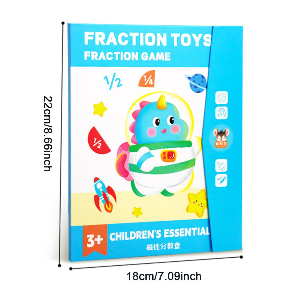 Magnetic Fraction Demonstration Book with Fraction Tiles&Fraction Circles Fraction Manipulatives Class Set for Elementary School