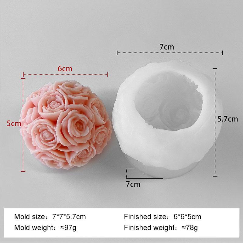 

Сделай сам Силиконовая форма для свечей в виде шара из роз, Ароматизированный гипс, Эпоксидная смола, Формы для украшений, Материалы для изготовления мыла и свечей ручной работы