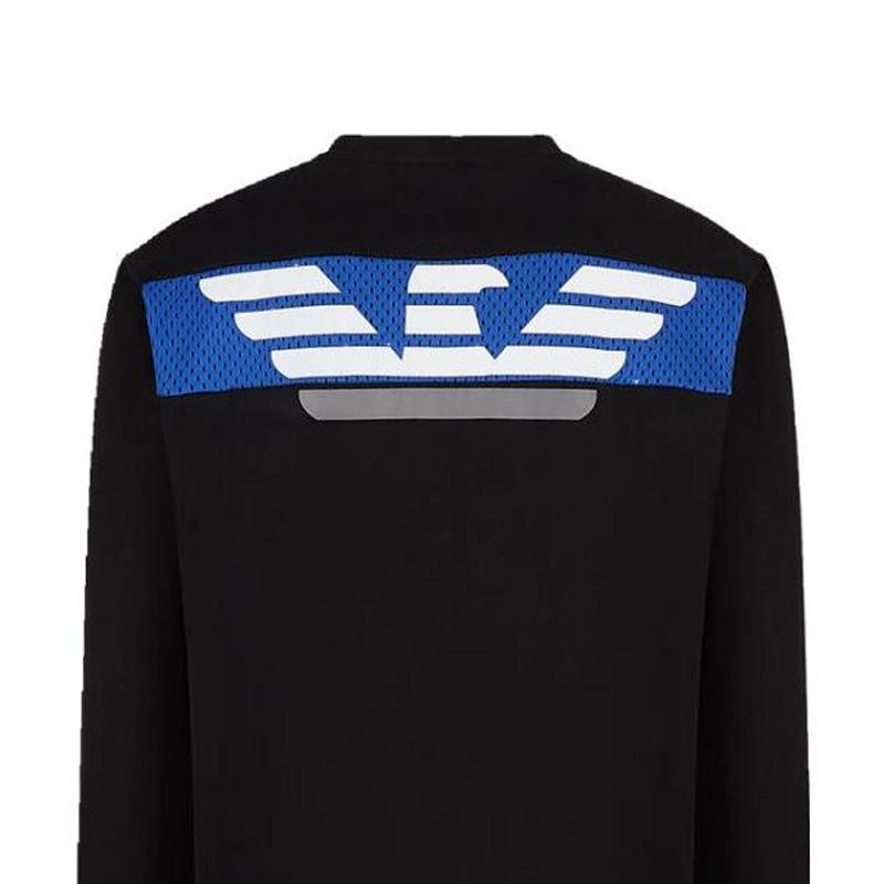 Emporio Armani EA7 FW22 Logo Print Crew Neck Long Sleeve Sweatshirt Men sweatshirt Black 6LPM69-PJEQZ-1200