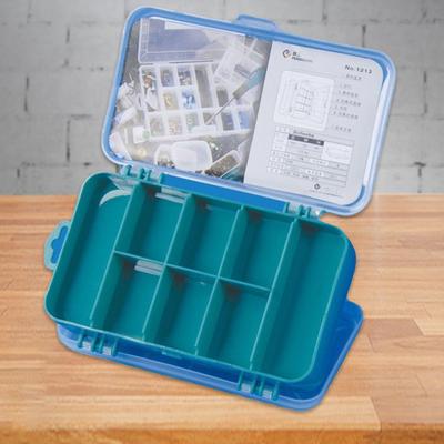 Doppelseitiger Kleinteile-Aufbewahrungskoffer Kunststoff-Fächer Werkzeugkasten Hardware-Organizer für Schrauben Muttern Nägel Bolzen Schmuck