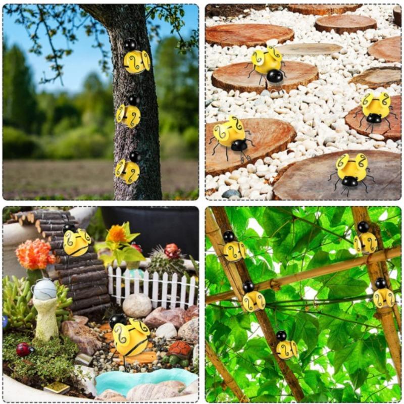 4pcs American Wrought Iron Metal Bee Decoration, Pastoral Bee Wall Decoration, Wall Hanging Wall Decoration