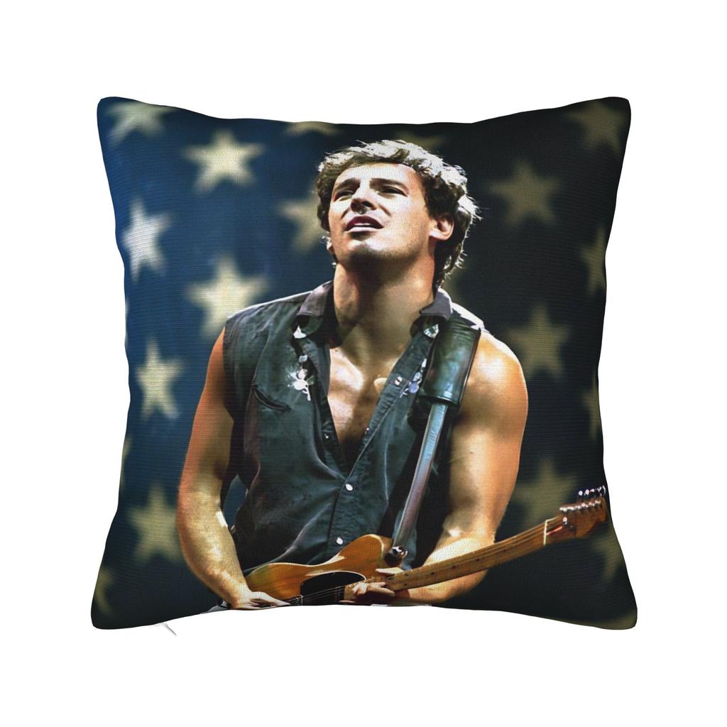 Bruce The E Street Band Springsteen Square Pillow Cases Rock USA 80s Cushion Cover Custom Decorative Pillowcase for Sofa 45x45cm