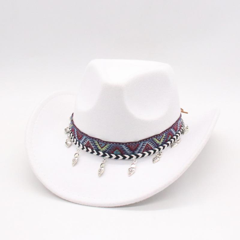 Western Cowboy Hat Jazz Top Hat Concave Men'S And Women'S Party Felt Jazz Hat