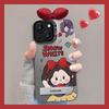 Snow White Bow Bracket Suitable for Apple 15 Color Silver Mobile Phone Case 14PRO Large Anti-fall Hole 13/12 Cute