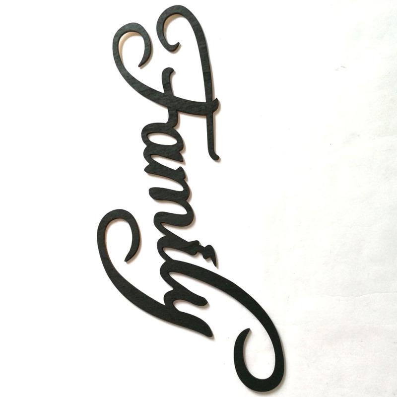 Träsvart Bokstavsväggdekoration Snygg Hängande Hängeprydnad