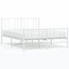 VidaXL Metal Bed Frame with Headboard-Footboard White 140x200cm 352548