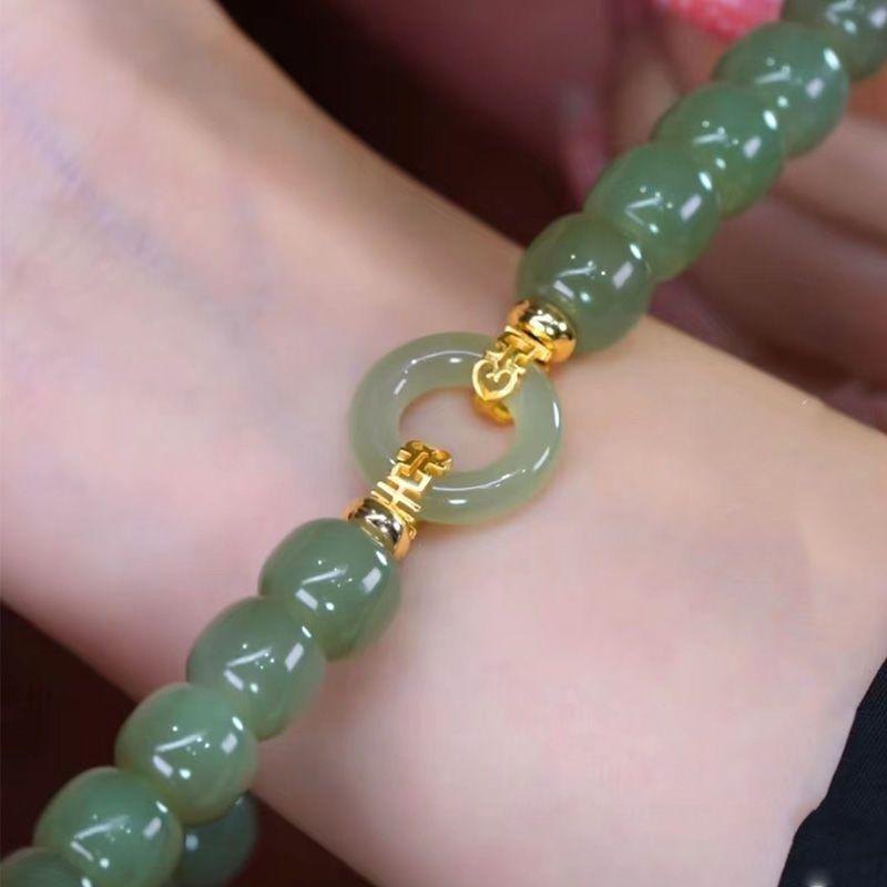 Ping An Women's Double Happiness Buckle Bracelet - Chinese Style, Retro, Elegant, Light Luxury Jewelry.