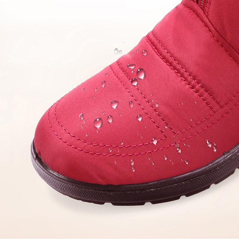 Winter Women Boots  New Ankle Boots For Women Winter Shoes Warm Fur Low Heel Flat Snow Boot Waterproof Anti -Slip Botas Mujer