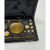 Antique Brass Jewellery Balance Scale with Velvet Box & Complete Weight