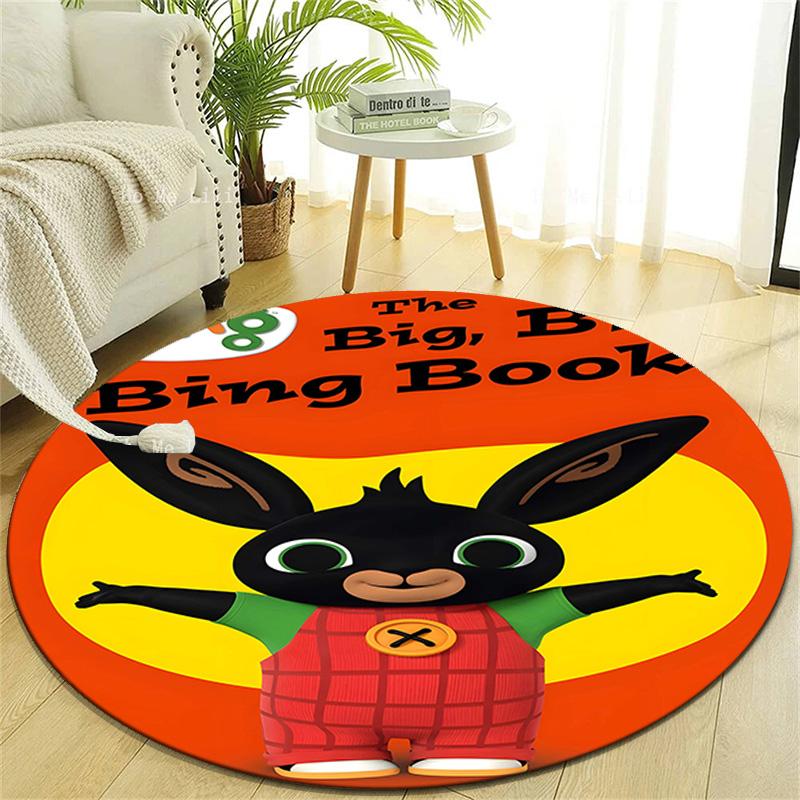 1pc Bing Bunny3 Design Printed Area Round Carpet for Bedroom Living Room Home Decor Rugs Mat Non Slip Mat Rug for Bedside
