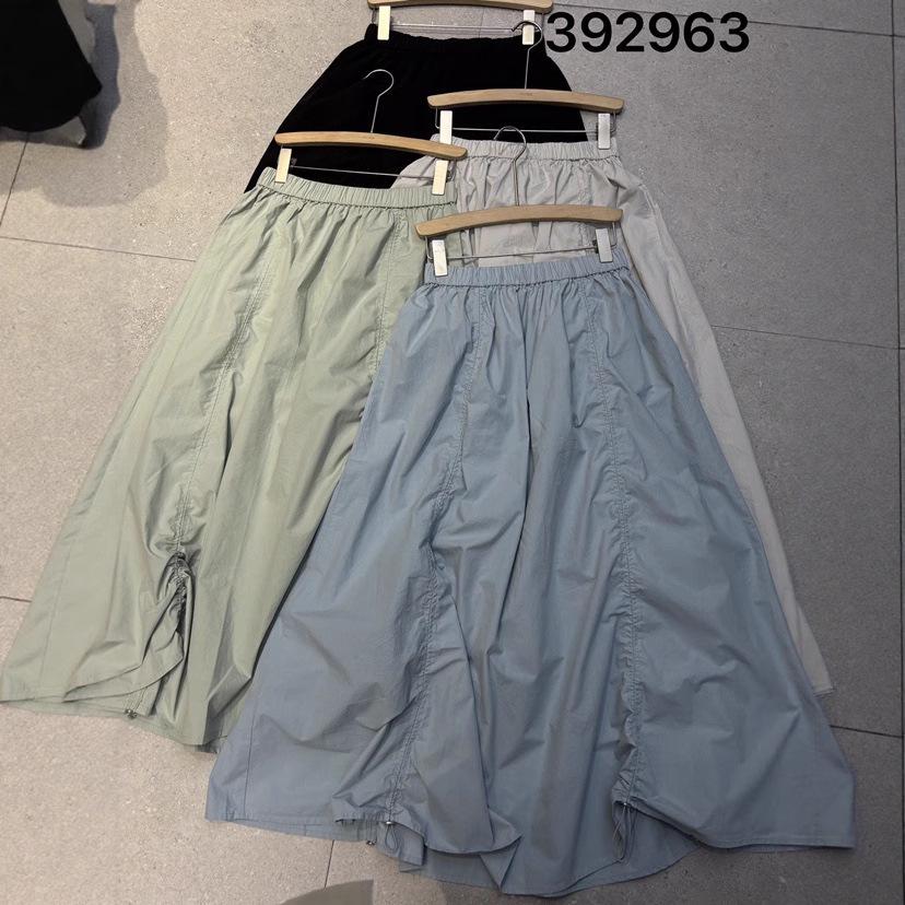 High-Waisted Korean Style Plus Size Pleated Drawstring Cargo Midi Skirt