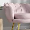 2-Seater Small Sofa in Industrial Chic Style in Velvet-Effect Fabric and Metal, 130x77x77 cm, Pink