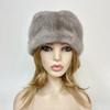 New Luxury Winter Hats for Women Natural Mink Fur Balls Pompom Diamond Warm Snow Cap Outdoor Real Fur Hat