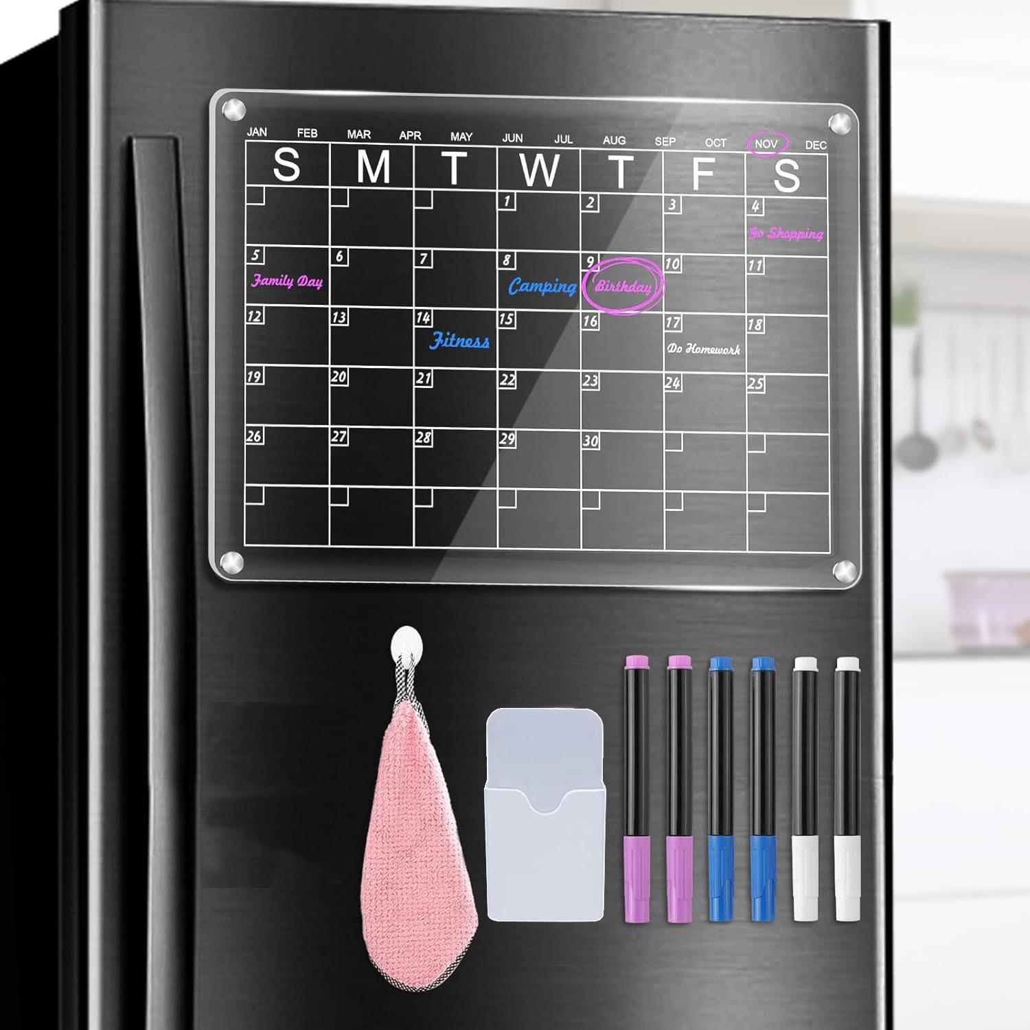 Магнитный акриловый календарь для сухого стирания на холодильник на месяц и неделю